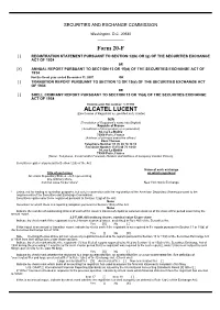 ALCATEL LUCENT (Exact Name of Registrant As Specified in Its Charter)