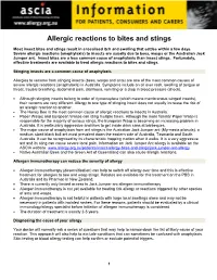Allergic Reactions to Bites and Stings