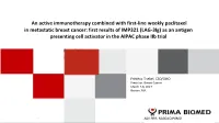 An Active Immunotherapy Combined with First-Line Weekly Paclitaxel In