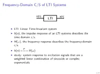Ch 5: Frequency-Domain Analysis of LTI Systems