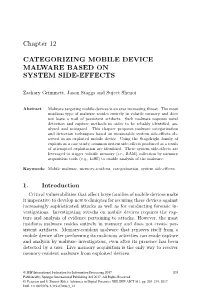 Chapter 12 CATEGORIZING MOBILE DEVICE MALWARE BASED ON
