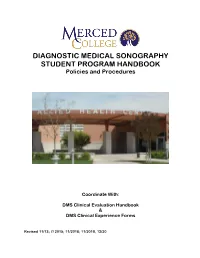 DIAGNOSTIC MEDICAL SONOGRAPHY STUDENT PROGRAM HANDBOOK Policies and Procedures