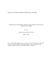 Fitting Proportional Odds Models to Educational Data in Ordinal Logistic Regression Using Stata, SAS and SPSS