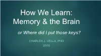 How We Learn: Memory & the Brain