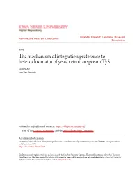The Mechanism of Integration Preference to Heterochromatin of Yeast Retrotransposon Ty5 Weiwu Xie Iowa State University