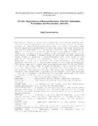 This Document Has Been Created by AHDS History and Is Based on Information Supplied by the Depositor