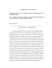 An Abstract of the Thesis Of