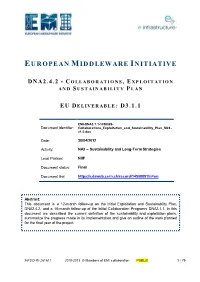 COLLABORATIONS, EXPLOITATION and SUSTAINABILITY PLAN Doc