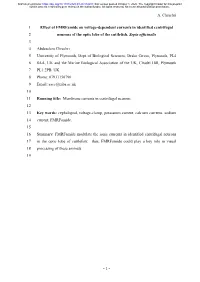 Effect of Fmrfamide on Voltage-Dependent Currents In