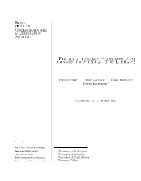 Folding Concave Polygons Into Convex Polyhedra: the L-Shape