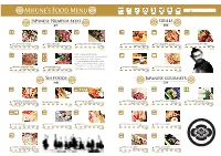 Mifune's Food Menu