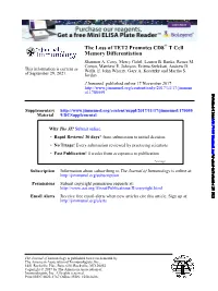 The Loss of TET2 Promotes CD8+ T Cell Memory Differentiation Shannon A