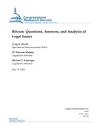 Bitcoin: Questions, Answers, and Analysis of Legal Issues