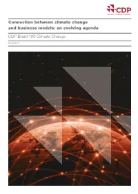 CDP Brazil 100 Climate Change Connection Between Climate Change and Business Models: an Evolving Agenda