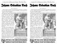 Johann Sebastian Bach Johann Sebastian Bach