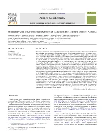 Mineralogy and Environmental Stability of Slags from the Tsumeb Smelter, Namibia
