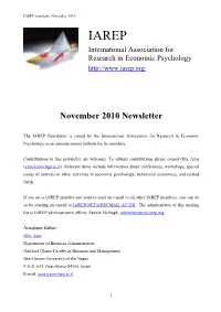 November 2010 Newsletter