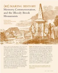 (Re)Making History: Memory, Commemoration and the Bloody Brook Monuments