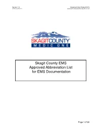 Skagit EMS Abbreviation List V1.5