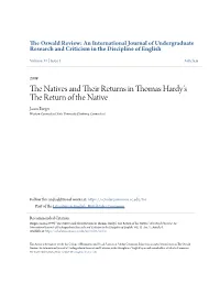 The Natives and Their Returns in Thomas Hardy's the Return of the Native