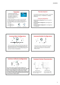 Transistor Common Base Configuration Common Emitter
