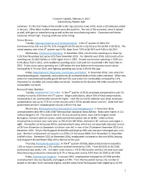 1 Economic Update, February 3, 2017 Submitted by Reuben Kyle Summary