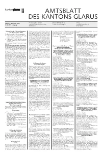 Amtsblatt Des Kantons Glarus