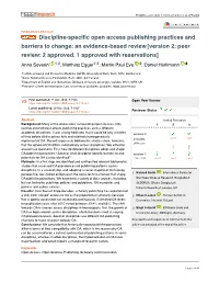 Discipline-Specific Open Access Publishing