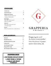 Grapperia Menu 2019