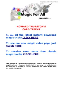Howard Thurston's Card Tricks