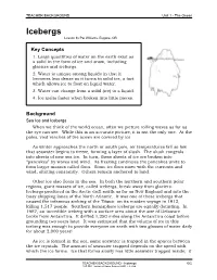 Icebergs Lesson by Pat Williams, Eugene, OR