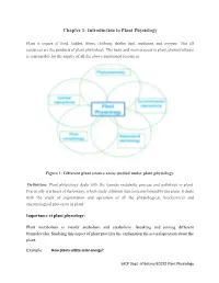 Introduction to Plant Physiology