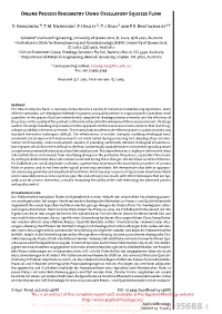 Online Process Rheometry Using Oscillatory Squeeze Flow