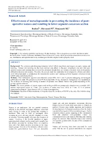 Operative Nausea and Vomiting in Lower-Segment Caesarean Section
