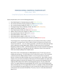PRINCESS SOPHIA: UNOFFICIAL PASSENGER LIST (Name Count - 461)