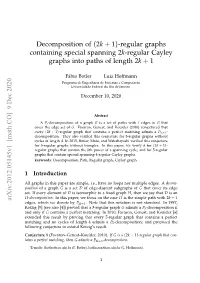 Regular Graphs Containing Special Spanning 2K-Regular Cayley