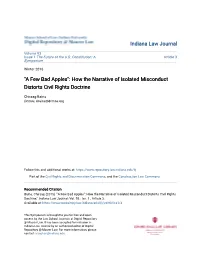 "A Few Bad Apples": How the Narrative of Isolated Misconduct Distorts Civil Rights Doctrine