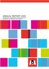 Annual Report 2000 Metropole Television Group Activity Company Reference Document 02