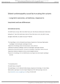 Dilated Cardiomyopathy Caused by Truncating Titin Variants