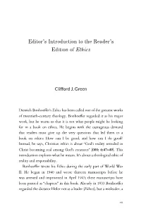 Editor's Introduction to the Reader's Edition of Ethics
