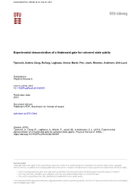 Experimental Demonstration of a Hadamard Gate for Coherent State Qubits