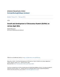 Growth and Development of Chironomus Thummi (Kieffer) on Various Algal Diets