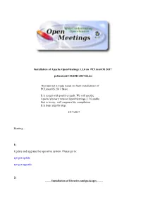 Installation of Apache Openmeetings 3.3.0 on Pclinuxos 2017