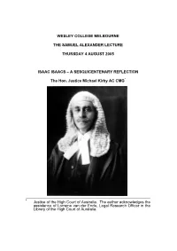 Isaac Isaacs – a Sesquicentenary Reflection