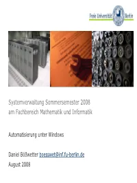 Systemverwaltung Sommersemester 2007