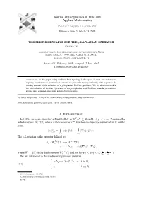 The First Eigenvalue for the $P$-Laplacian Operator