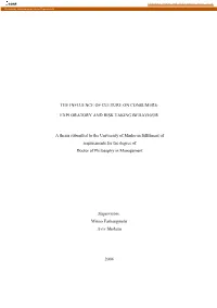 The Influence of Culture on Consumers: Exploratory