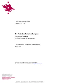 The Rotterdam Rules in a European Multimodal Context ELLEN EFTESTØL-WILHELMSSON