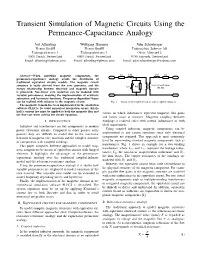 Transient Simulation of Magnetic Circuits Using the Permeance-Capacitance Analogy