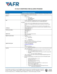 Va Fully Amortizing Fixed & Jumbo Program